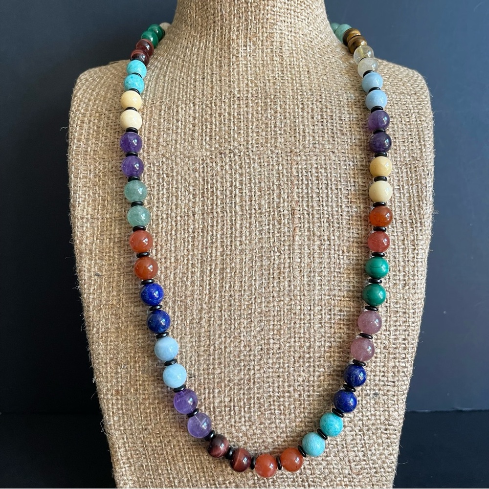 New genuine Multicolor gemstone Beaded Necklace